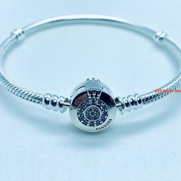 Pandora Moments SPARKLING CROWN O SNAKE Bracelet - Picture 1 of 10